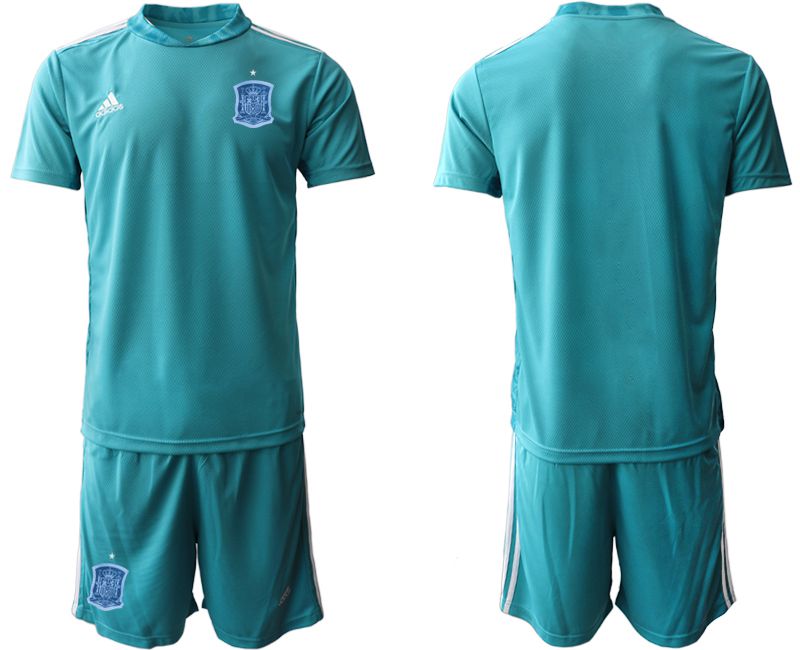 Men 2021 World Cup National Spain lake blue goalkeeper Soccer Jerseys